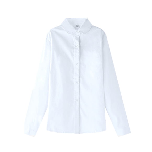 Boys' Button Down Shirts Boys Formal Shirt White Long Sleeve Shirt Dress Shirt Uniform Shirts 7-8 Years
