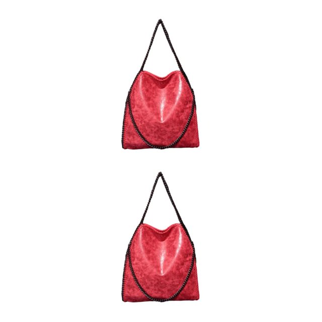 kurtrusly 1/2/3 Wide Application Convenient And Practical Chain Handbag For Women - Foldable Shoulder Bag Fashion PU Chain Shoulder Bag red 2PCS