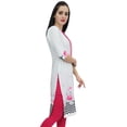 thumbnail image 2 of Bimba Kurti en Georgette Mousse Blanche pour Femme Tenue d'Été Tunique Imprimée Kurta-8, 2 of 8