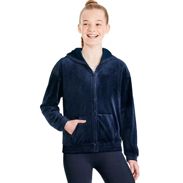 George Girls' Velour Full Zip Hoodie
