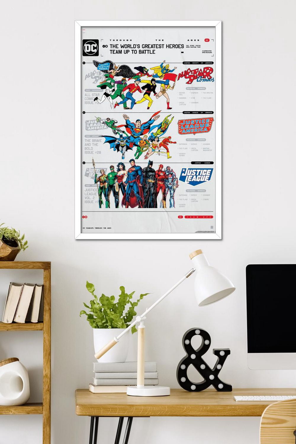 DC Comics 90th - Greatest Team-Up Wall Poster, 22.375" x 34" Framed