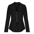 thumbnail image 4 of EGNMCR Veste à Manches Longues pour Femmes, Sans Capuche, Décontractée, Cardigan à Fermeture Éclair, 4 of 6
