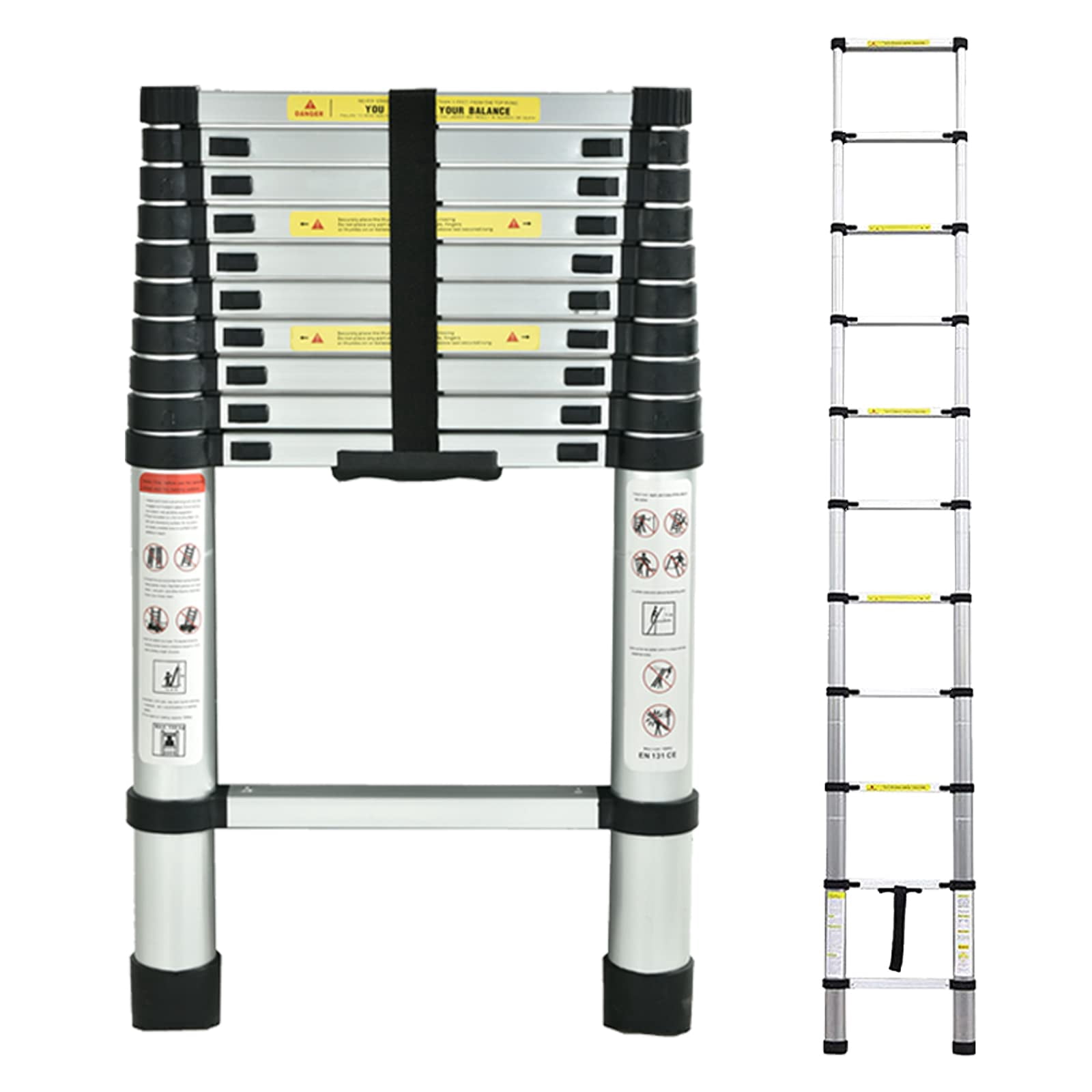 Telescoping Loft Ladder Extension Ladders 10.5ft 330lbs Max Load for Attic Loft RV Roof Home Office, Aluminum Light Weight Easy to Carry or Storage Stepladder Telescopic Ladder