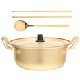 thumbnail image 1 of 1 Set Hot-pot Pot Double Handle Pot Noodle Cooking Pot Aluminum Wok with Spoon, 1 of 8