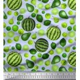 thumbnail image 1 of Soimoi Polyester Crepe Fabric Pear,Lemon & Watermelon Fruits Decor Fabric Printed Yard 42 Inch Wide, 1 of 3