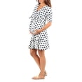 thumbnail image 2 of SUNSIOM Robe de Maternité pour Femmes Décontractée à Col en V à Pois/fleurie à Manches Mi-Longues Robe pour Grossesse Vêtements Séance Photo, 2 of 5