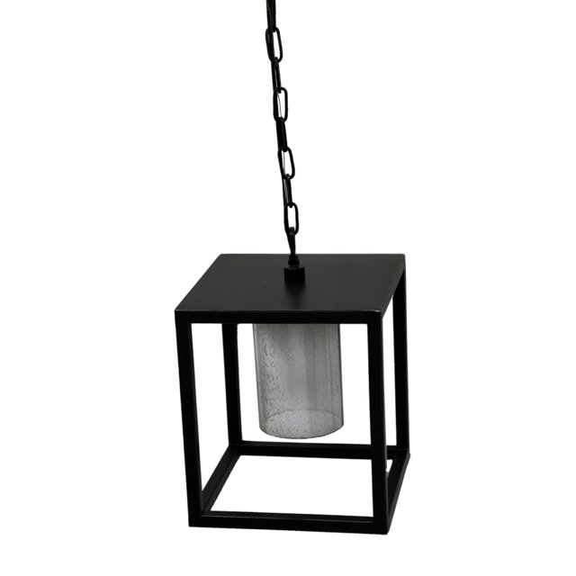 Lampe Suspendue Géométrique Cube Finition Bronze Huilé