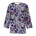 thumbnail image 5 of Chemisiers et Hauts pour Femmes Mode Mode pour Femmes Manches Trois Quarts Rétro Col Rond Imprimé de Pâques Hauts Amples Blouse Hauts et Chemisiers pour Femmes Aguichant Hauts à Manches 1/2 pour Femmes, 5 of 5