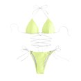 thumbnail image 3 of Qertyioot Bikini Bandeau Bandage pour Femmes Ensemble Amour à Cordon, 3 of 6