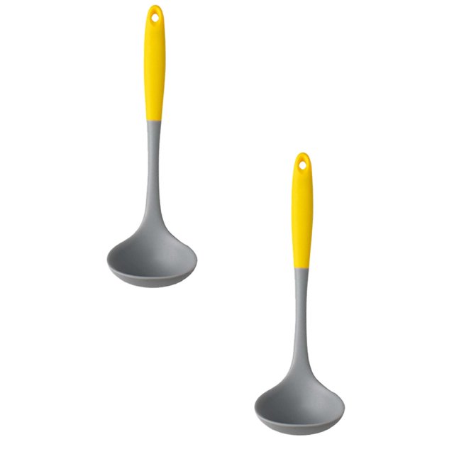 Oleegame 2PC Kitchen Utensils Set New Two Color All Pack Silicone Soup Spoon Colander Non Stick Pot Spatula Home Cooking Kitchenware Set