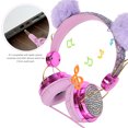 thumbnail image 4 of Kids Headphones Glitter Plush Ear Volume Limiting Adjustable Anime Wired Headset, 4 of 6