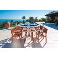 thumbnail image 2 of Malibu Outdoor Patio 5-piece Wood Dining Set with Stacking Chairs, 2 of 2