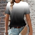 thumbnail image 2 of Timegard Summer Tops for Women Crew Neck Short Sleeve Gradient Color Comfy Blouse Casual Loose Tops, 2 of 5