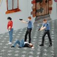 thumbnail image 3 of 4 Pieces 1/64 Cops Figure Model Table Layout Decoration micro Movie Props Micro Landscape Miniature Scenes, 3 of 9