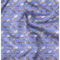thumbnail image 1 of Soimoi Blue Silk Fabric Rabbit Animal Print Sewing Fabric Yard 42 Inch Wide, 1 of 6