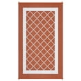 thumbnail image 1 of Tapis d'Extérieur Réversible Imperméable 9 X 12 Pi – Tapis Moderne en Paille Plastique Terre Cuite Orange/blanc, Résistant aux UV, Facile à Nettoyer, Pliable, avec 4 Piquets et Sac Portable – Norme US, 1 of 8