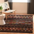 thumbnail image 3 of SAFAVIEH Amsterdam Collection 3' Square Black/Multi AMS108P Moroccan Boho Non-Shedding Living Room Bedroom Accent Rug, 3 of 4