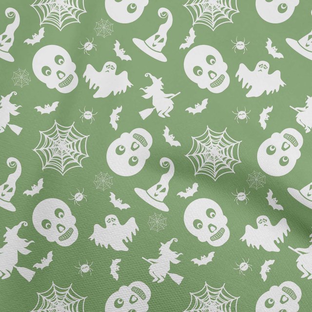oneOone Cotton Flex Light Green Fabric Halloween Sewing Craft Projects Fabric Prints By Yard 40 Inch Wide