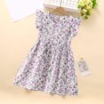 thumbnail image 4 of Robe d'Été pour Fille à Manches à Volants, Décontractée et Fluide, Robe Tunique Évasée à Motif Floral, Robe Chemise, Robe d'Été 3-15 Ans, 4 of 6