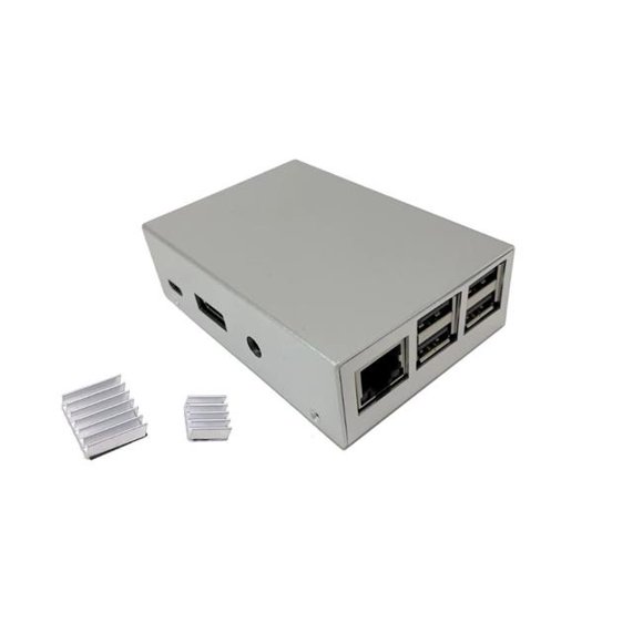 Aluminum Raspberry Pi 3 Model B B Plus Case - Silver