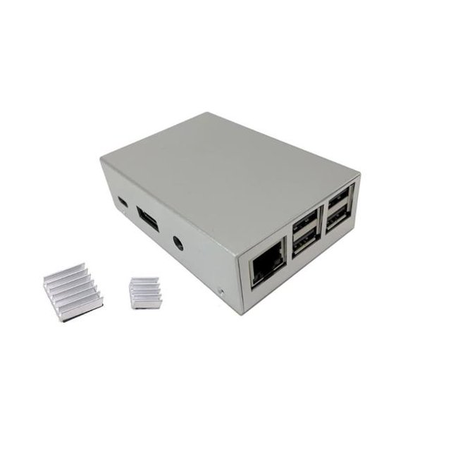 Aluminum Raspberry Pi 3 Model B B Plus Case - Silver