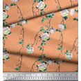 thumbnail image 3 of Soimoi Velvet Fabric Leaves & Peony Floral Print Fabric by The Yard 58 Inch Wide, 3 of 5