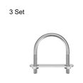 thumbnail image 3 of Unique Bargains Round U-Bolts 3 Sets 44mm Inner Width 62mm Length M6 with Nuts and Plates, 3 of 5