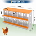 thumbnail image 2 of Chicken Nesting Box, 10 Compartment Metal Nesting Boxes for Chicken Coop, Roll Away Nest Box, Easy Egg Collection, Easy to Clean and Install, Chicken Laying Boxes,Orange, 2 of 7