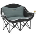thumbnail image 1 of Outsunny Chaise de Camping Double, Chaise de Camp Rembourrée avec Porte-Gobelets, Noire, 1 of 10