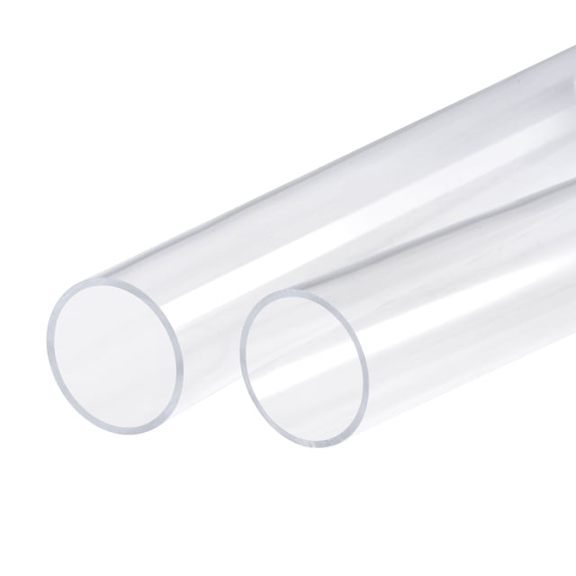 Unique Bargains 36mm ID 40mm OD 305mm Clear Acrylic Pipe Rigid Round Tube for Lighting, Models, Plumbing, Crafts 2 Pack