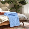 thumbnail image 3 of Matoen12 Solid Color Flannel Blankets for All Season, Polyester Soft Throw Blanket Lightweight Air Conditioning Quilt for Nap Sleep, Modern Style Home Decor Ideal for Gift, 60"x79", 1PC, Blue, 3 of 7
