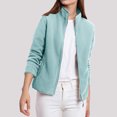 thumbnail image 5 of Dvkptbk Women Solid Color Jacket Stand-up Collar Jacket Outdoor Plus Size Hooded Raincoat water Windproof coat, 5 of 5