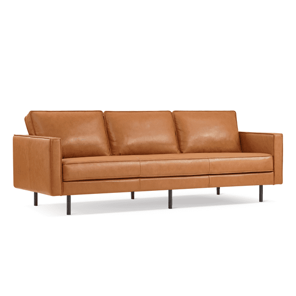Valencia Varese Top Grain Leather Sofa| Premium Top Grain Leather, Durable Metal Feet, Ultimate Comfort, Cognac