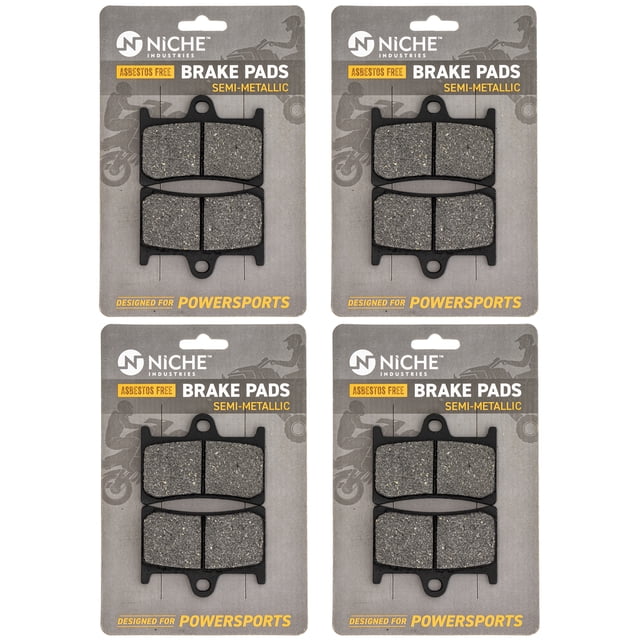Niche Front Brake Pad for Yamaha YZF R6S Semi-Metallic Motorcycle 4 Pack 519-KPA2381D