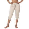 thumbnail image 1 of Pantalon Capri Uni Élégant pour Femmes, Tissu Extensible Confortable, Tenue Polyvalente, 1 of 5