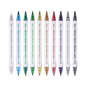LUVCLS 10 Pack Stylos de tatouage temporaire à double pointe, marqueurs de peinture pour le corps à base d'eau DIY Art, étanche & Set de marqueur de peau facile à nettoyer