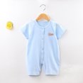 thumbnail image 2 of Tumotour Rompers for Toddler Outfits Soft Fashion Button Down Newborn Clothes Spring Casual Short Sleeve Jumpsuits Solid Color Onesie Bodysuits for Infant Baby Boy Girl, 2 of 3