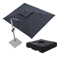 thumbnail image 1 of PURPLE LEAF 9 x 12FT Deluxe Rectangular Patio Umbrella with Base, Large Offset Cantilever Umbrella with 360° Rotation, Gray, 1 of 16