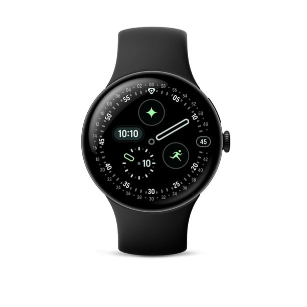 Google Pixel Watch 4 (WiFi), 45mm Matte Black Aluminum Case with