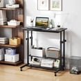 thumbnail image 4 of Costway Bureau Debout Mobile avec Plateau Inclinable Étagères de Rangement Roues pour Salon Gris, 4 of 10