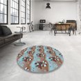 thumbnail image 4 of Ahgly Company Tapis d'Intérieur Lavable en Machine Carré Transitionnel Brun Sienne, 8 Pieds Carré, 4 of 7