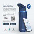 thumbnail image 3 of WaterH Boost 32 oz Magnetite Blue Stainless Steel Smart Water Bottle, 3 of 3