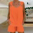 thumbnail image 4 of Yuyuzo Womens Lounge Sets Two Piece Square Neck Tank Tops Wide Leg Shorts with Pockets Matching Outfits, 4 of 7