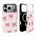 thumbnail image 1 of SKLYDDI Cute Pink Bows Case for iPhone 14 Plus, Slim, Compatible with MagSafe, 1 of 7