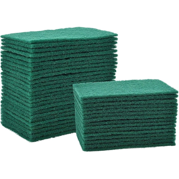 PinesC Scrub Pads Scouring Pads Sponge Dish Scrubber Scouring Pads Cleaning Non Scratch Pads for Kitchen Scrubbers Dishes Cleaning (Green, 40 Pieces)