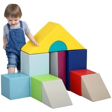 Soozier Blocs de Jeu Souples 11 Pcs pour Enfants de 12 à 36 Mois, Couleur Claire