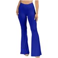 thumbnail image 2 of LSLJS Women's Boho Hippie High Waist Wide Leg Long Flared Bell Bottom Pants, 2 of 6