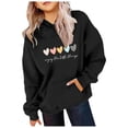 thumbnail image 2 of PMVFHDE Chandails en Molleton à Col Rond Fille Graphique Enfants Filles Chemise de Sport Garçon Fille Décontracté Chandail à Capuchon Chandail à Capuche avec Poche Adapté pour Ados Filles Garçons Noir, 5-6 Ans, 2 of 3