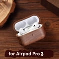 thumbnail image 3 of Étui en Bois de Noyer pour AirPods Pro 3, Étui de Protection en Bois pour AirPods Pro 3, Couverture en Bois Fermée en Noyer Noir avec Doublure en Velours et Charge Sans Fil Compatible, 3 of 8