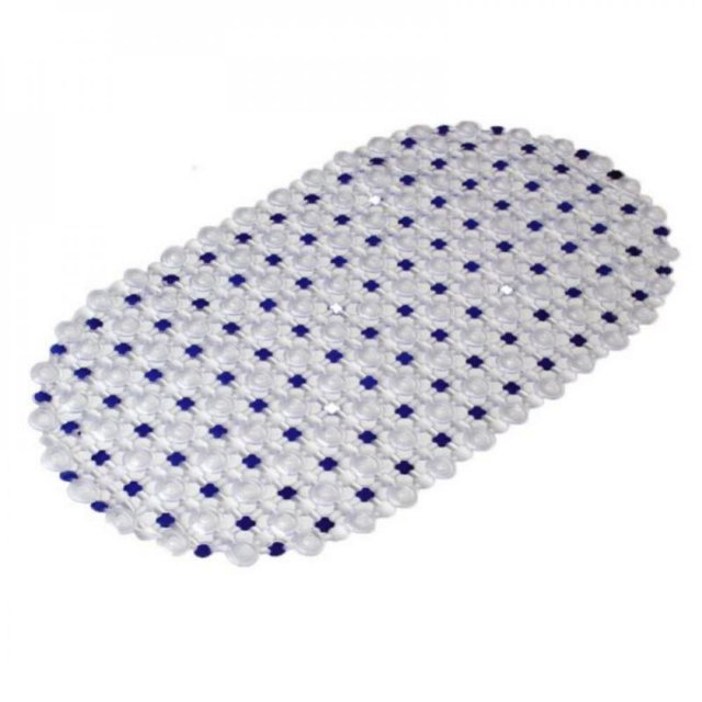 SweetCandy Clearance Shower Bath Tub Clear Bubble Mat Safety Anti-Slip Pvc Floor Mat ,R 68X38Cm Blue